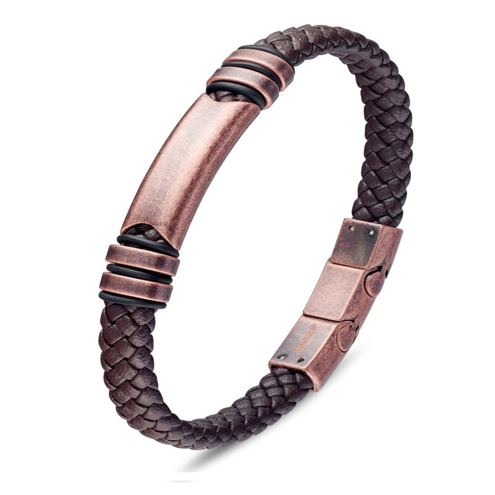 BROWN LEATHER MEN'S BRACELET