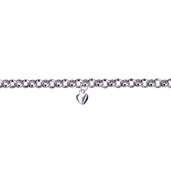 STERLING SILVER HEART ANKLET