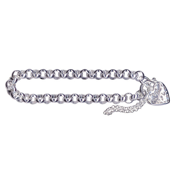 STERLING SILVER BELCHER PADLOCK BRACELET
