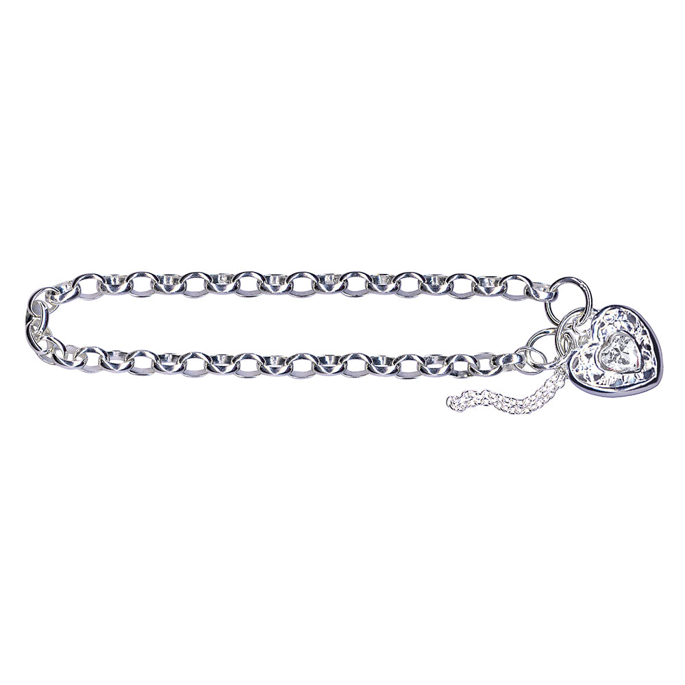STERLING SILVER BELCHER PADLOCK BRACELET - CLEAR