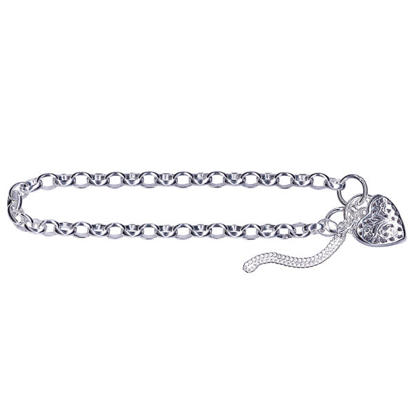 STERLING SILVER BELCHER PADLOCK BRACELET