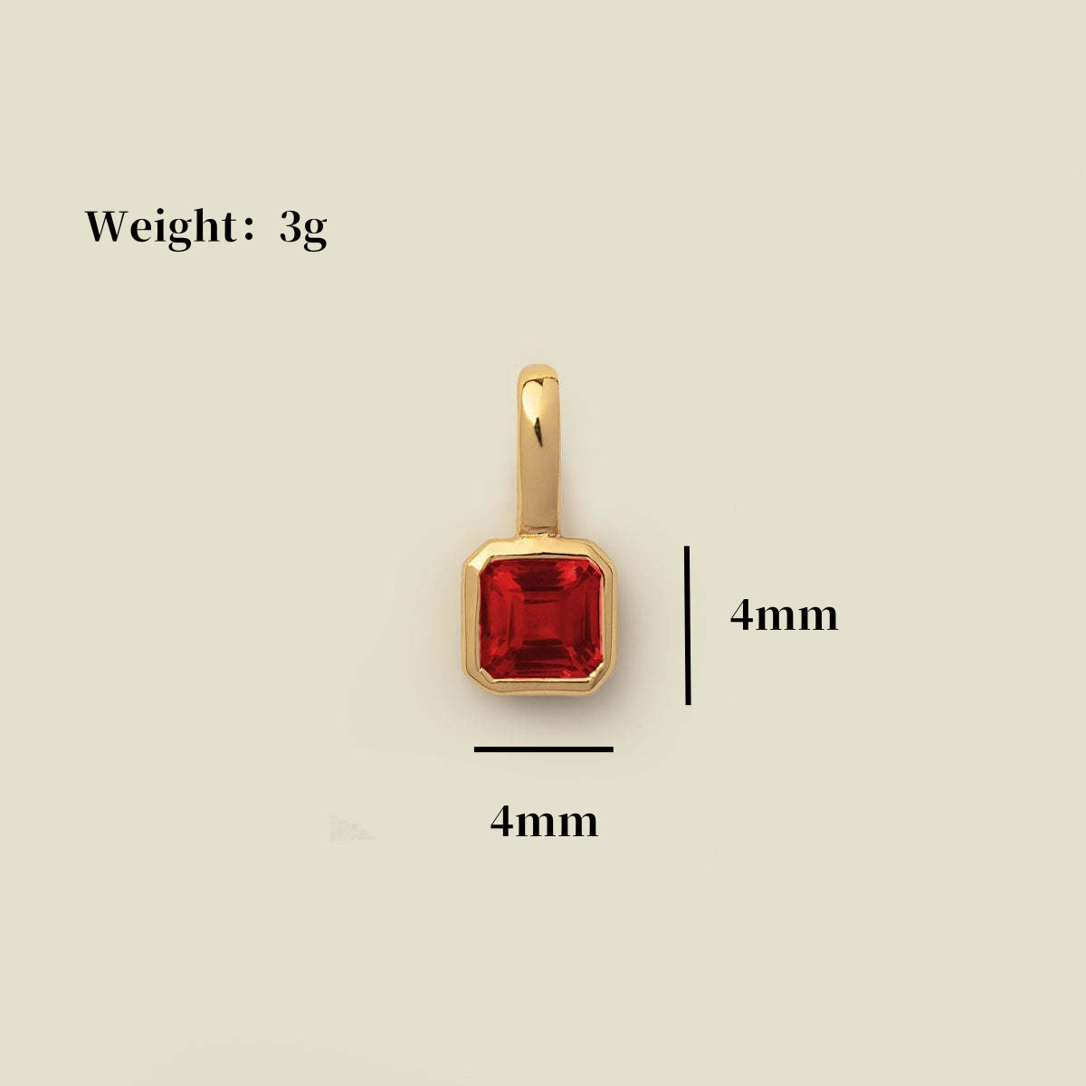 18K GOLD PLATED BIRTHSTONE PENDANT