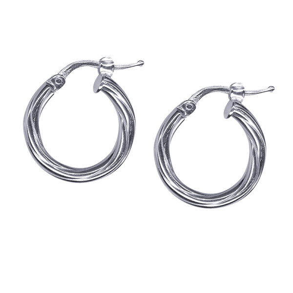 STERLING SILVER SMALL TWIST HOOPS