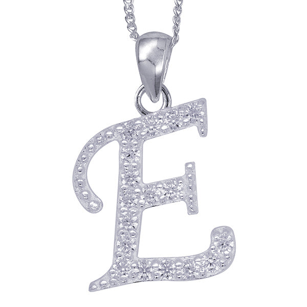 Sterling Silver Script Initial Necklace
