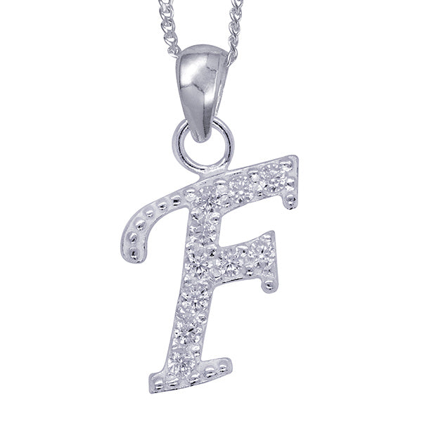 Sterling Silver Script Initial Necklace