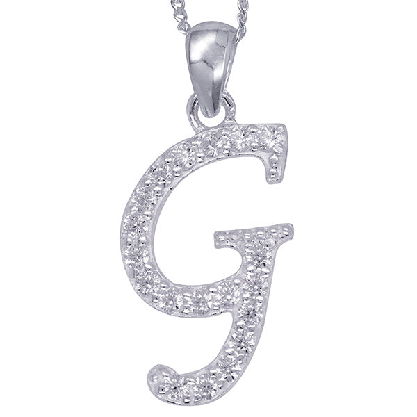 Sterling Silver Script Initial Necklace