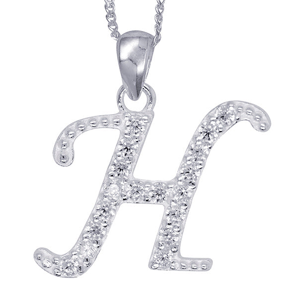 Sterling Silver Script Initial Necklace