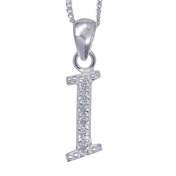 Sterling Silver Script Initial Necklace