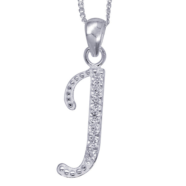 Sterling Silver Script Initial Necklace