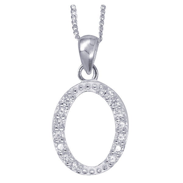 Sterling Silver Script Initial Necklace
