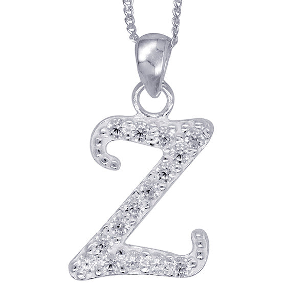 Sterling Silver Script Initial Necklace