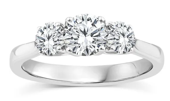 9CT WHITE GOLD TRILOGY LAB DIAMOND RING