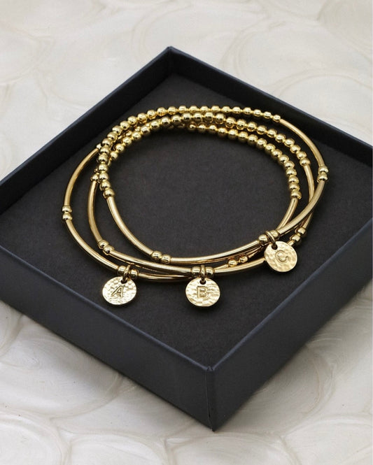 YELLOW GOLD PLATED INITIAL BRACELET