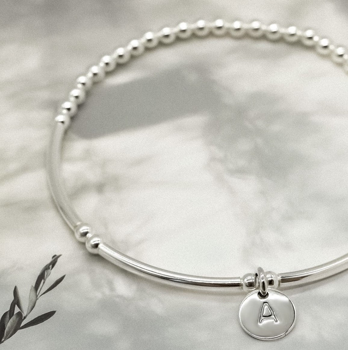 STERLING SILVER INITIAL BRACELET