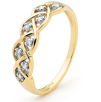 9CT GOLD DIAMOND RING