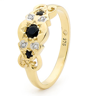 9CT GOLD SAPPHIRE RING