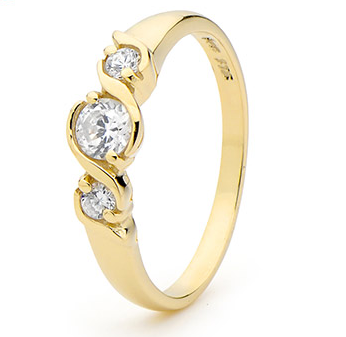9CT GOLD CUBIC ZIRCONIA RING