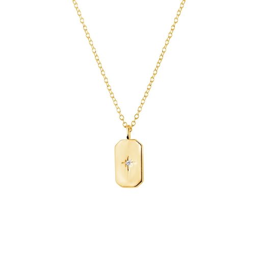 YELLOW GOLD CZ NECKLACE