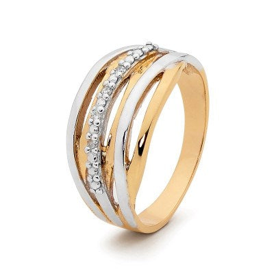 9CT GOLD DIAMOND WRAP RING