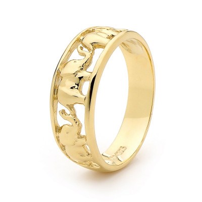 9CT GOLD ELEPHANT RING