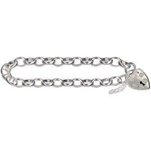 STERLING SILVER BELCHER PADLOCK BRACELET