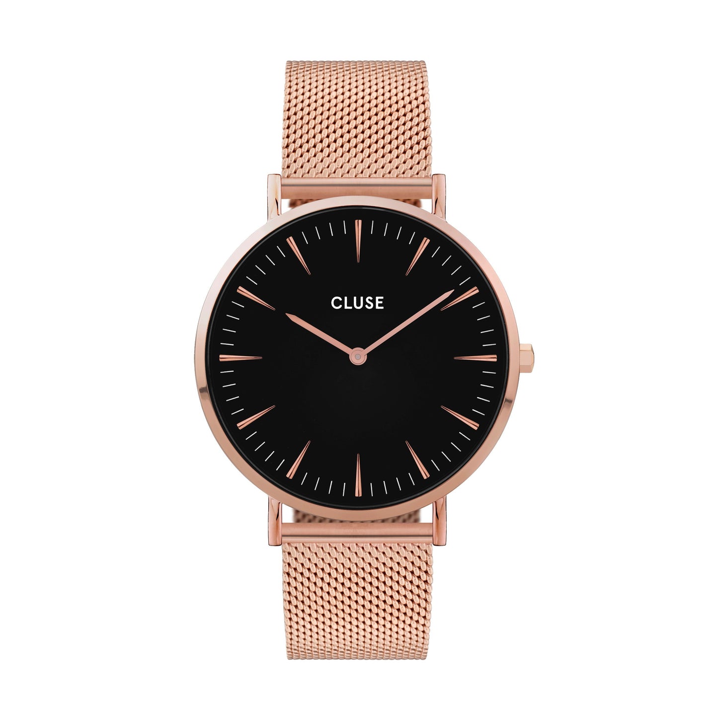 CLUSE ROSE + BLACK BOHO CHIC WATCH