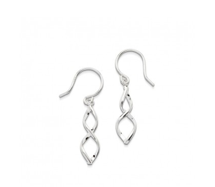 STERLING SILVER SMALL TWIST DROP EARRINGS