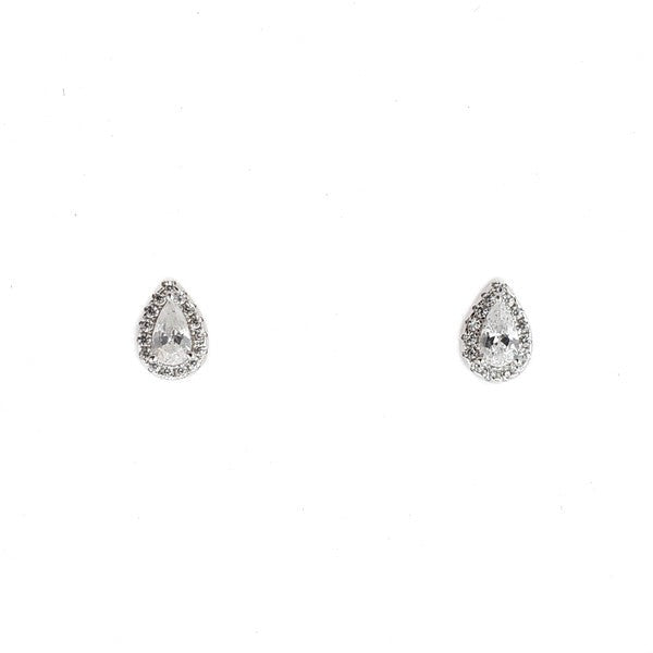 SANTO SILVER CZ TEAR STUDS
