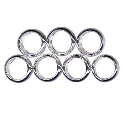 STERLING SILVER 7 LUCKY RINGS NECKLACE