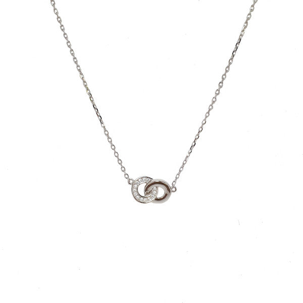 SANTO SILVER DOUBLE CIRCLE NECKLACE