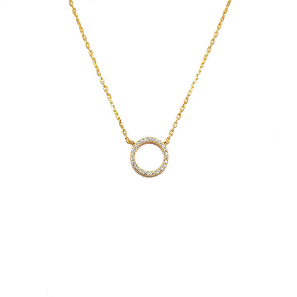 SANTO GOLD OPEN CIRCLE CZ NECKLACE