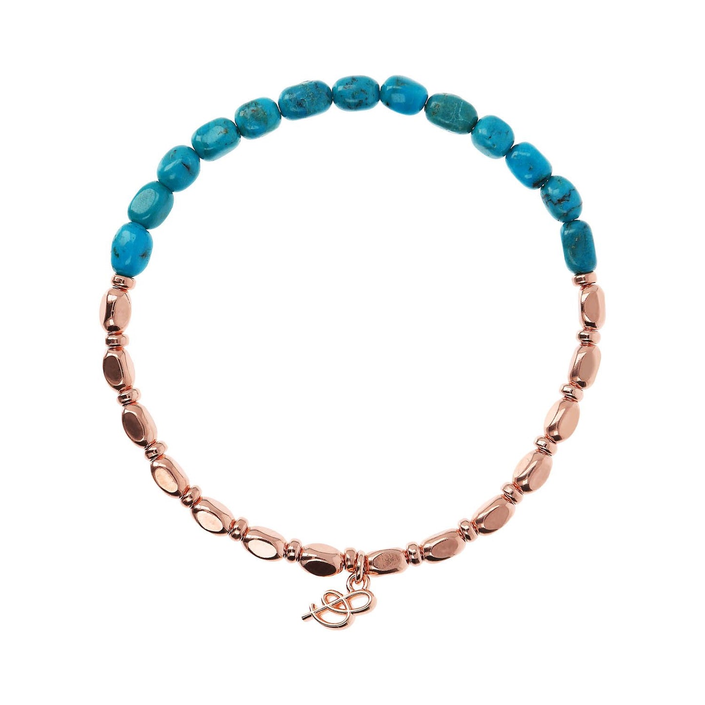 BRONZALLURE ROSE GOLD + TURQUOISE BRACELET