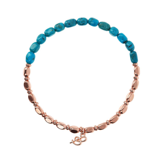 BRONZALLURE ROSE GOLD + TURQUOISE BRACELET