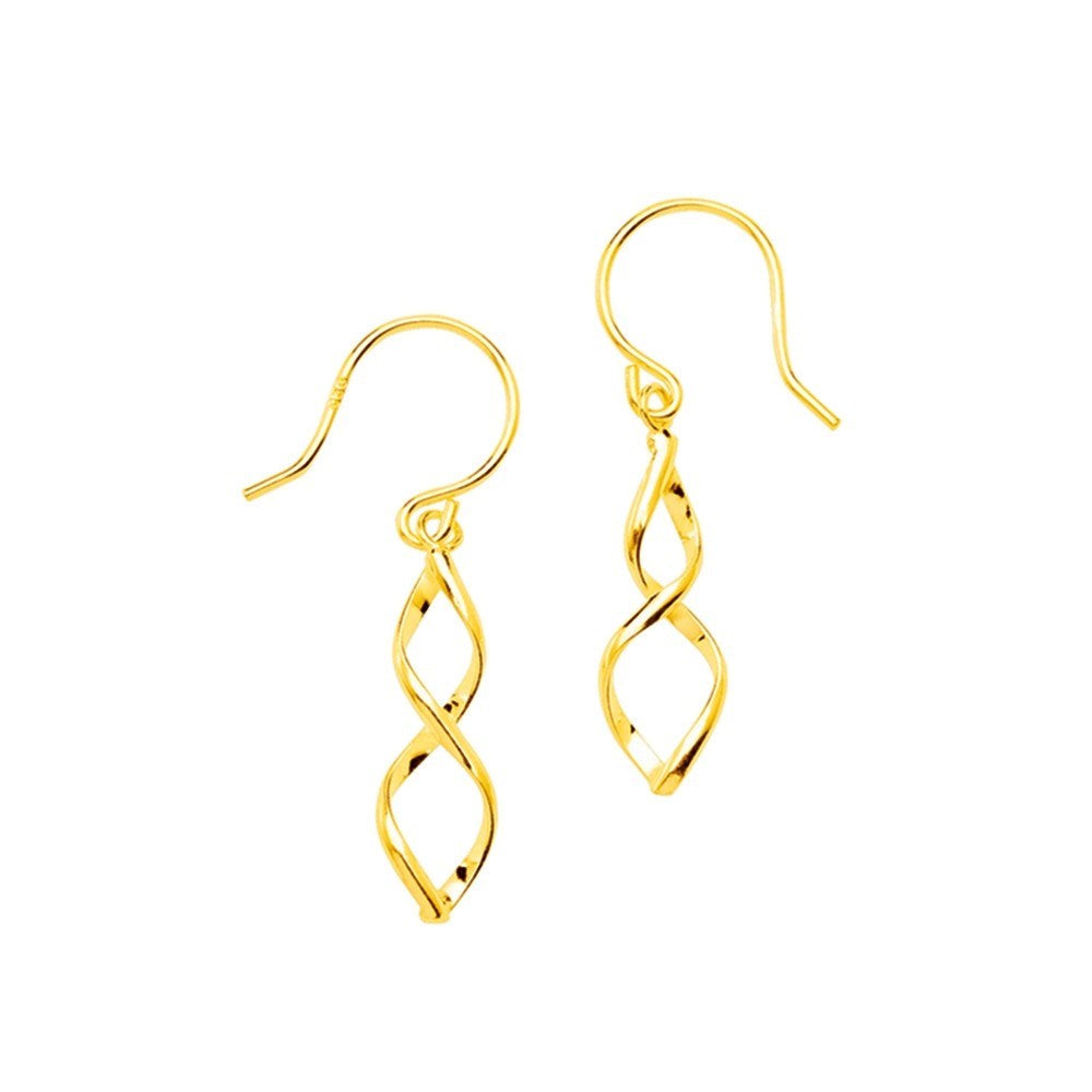 GOLD SMALL TWIST DROP EARRING