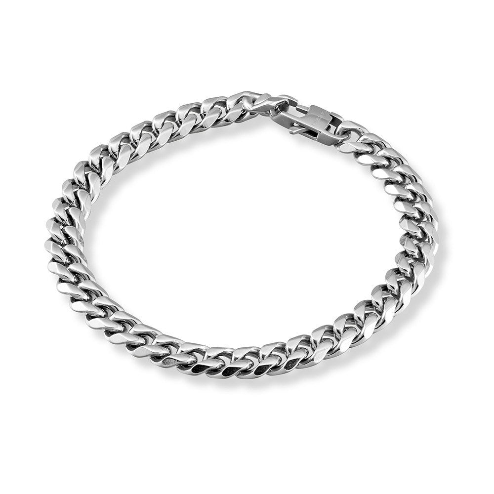 SILVER MEN'S CUBAN LINK BRACELET