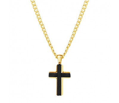 MENS GOLD + BLACK CROSS