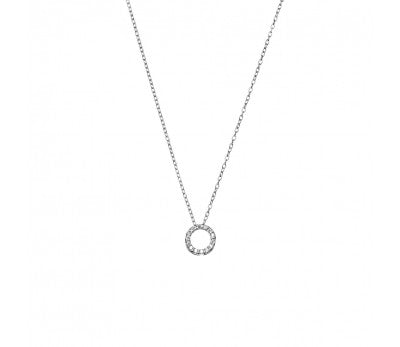 STERLING SILVER OPEN CIRCLE CZ NECKLACE