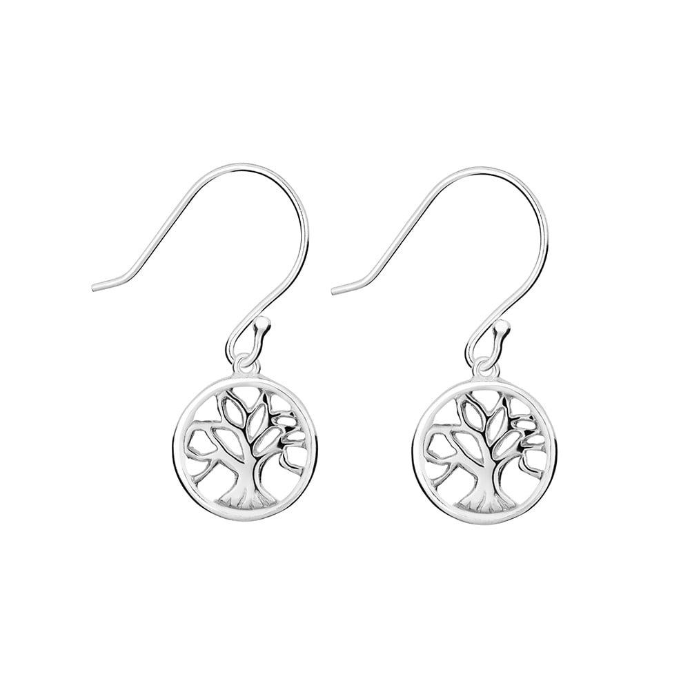 STERLING SILVER TREE OF LIFE DROP EARRINGS