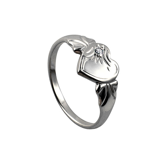 STERLING SILVER APRIL SIGNET RING
