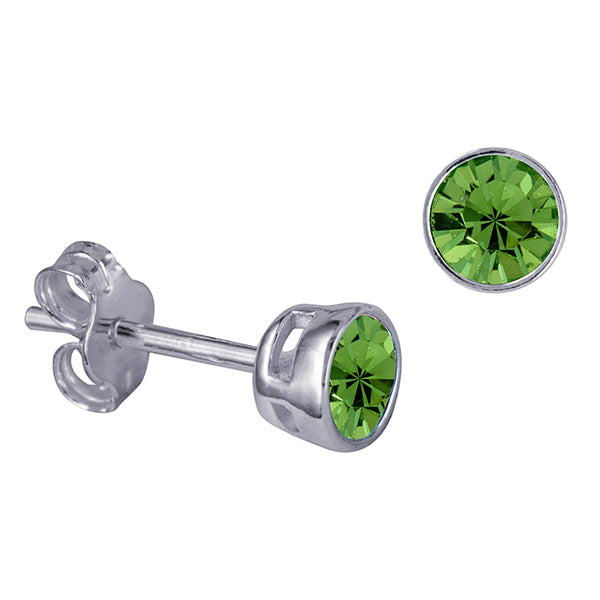 STERLING SILVER AUGUST BIRTHSTONE STUDS