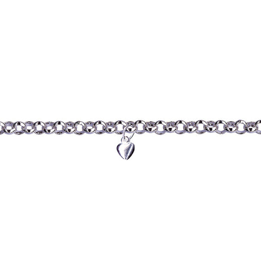 STERLING SILVER HEART ANKLET
