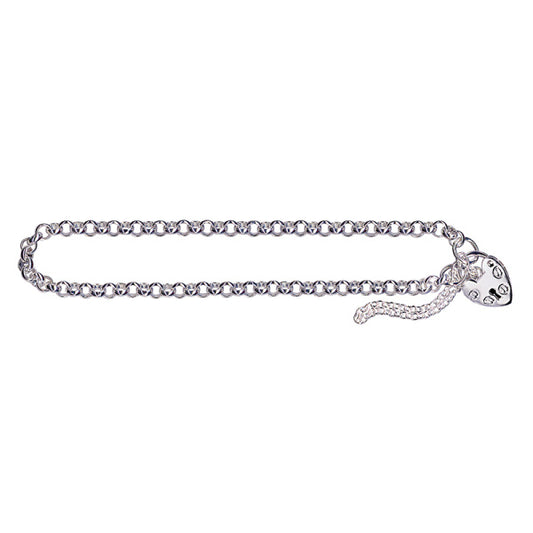 STERLING SILVER BELCHER PADLOCK BRACELET