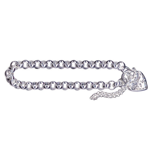 STERLING SILVER BELCHER PADLOCK BRACELET