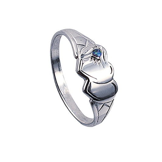 STERLING SILVER BLUE SIGNET RING