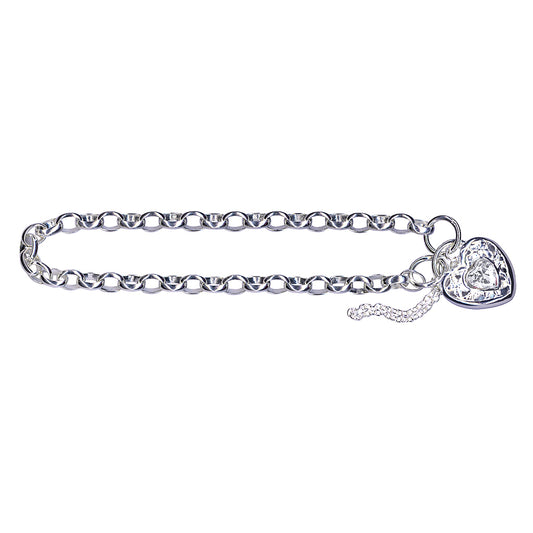 STERLING SILVER BELCHER PADLOCK BRACELET - CLEAR