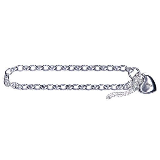 STERLING SILVER BELCHER PADLOCK BRACELET