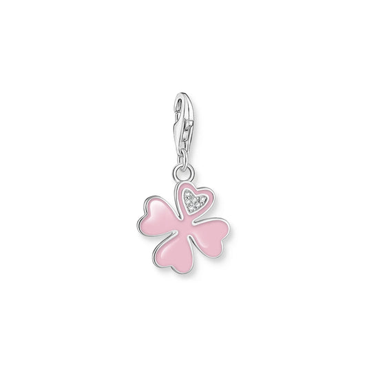 THOMAS SABO PINK CLOVER LEAF CZ CLIP CHARM