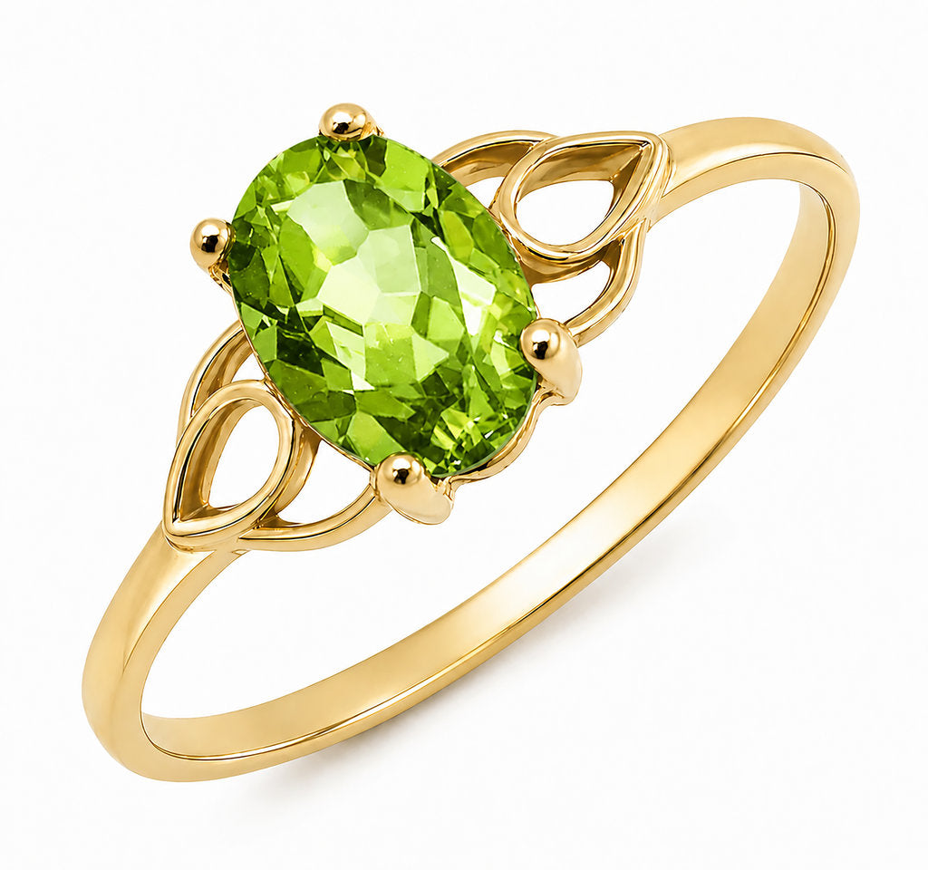 9CT GOLD PERIDOT RING
