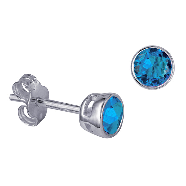 STERLING SILVER DECEMBER BIRTHSTONE STUDS