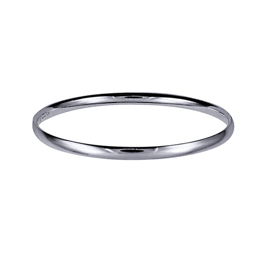 STERLING SILVER SOLID HALF ROUND BANGLE